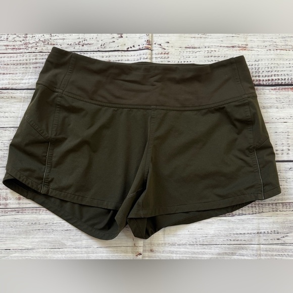 lululemon athletica Pants - Lululemon Women's Speed Up High-Rise Lined Running Shorts Size 6 Olive Green